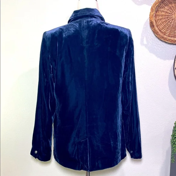 NWT’s Gorgeous Coldwater Creek Midnight Blue Velvet Blazer Size 8